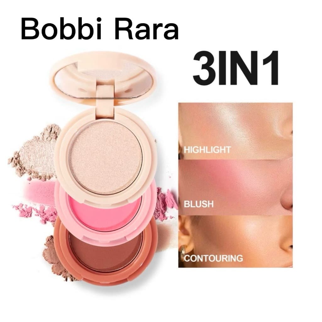 3 em 1 Blush+ Iluminador,com espelho - Bobbi Rara