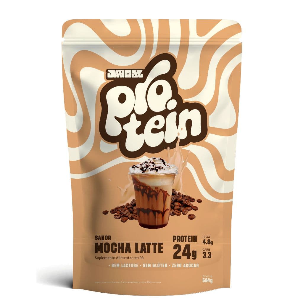 Suplemento Protein Mocha Latte 504g - Ganho Muscular e Sabor Cremoso - Jhamal
