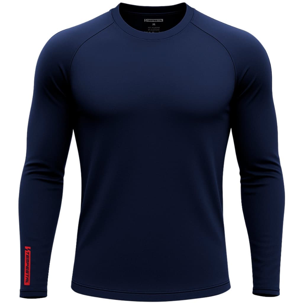 Camisa Térmica Manga Longa Azul Proteção UV50+ Segunda Pele