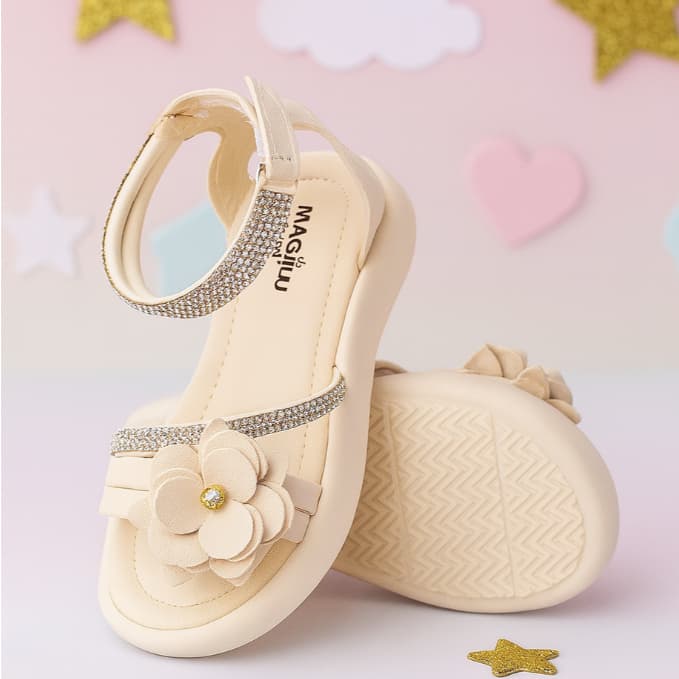 Sandália Feminina Infantil Confortável Lançamento 1 Flor Original