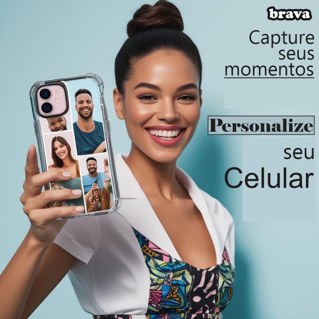 Capinha Case Capa para Celular com Foto Personalizada, Logo, Frase para Celulares de todas as Marcas