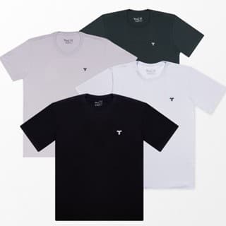 CAMISETA MASCULINA BASICAS LISA DE MANGA CURTA - PREMIUM COM BORDADO
