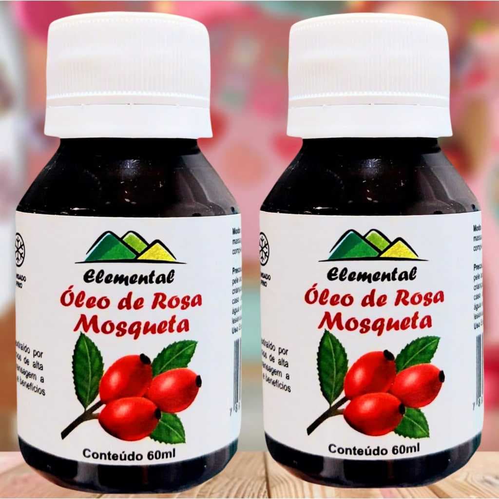 02 Rosa Mosqueta 60ml Hidrata e Rejuvenesce Pele - Redução de Rugas e Linhas de Expressão