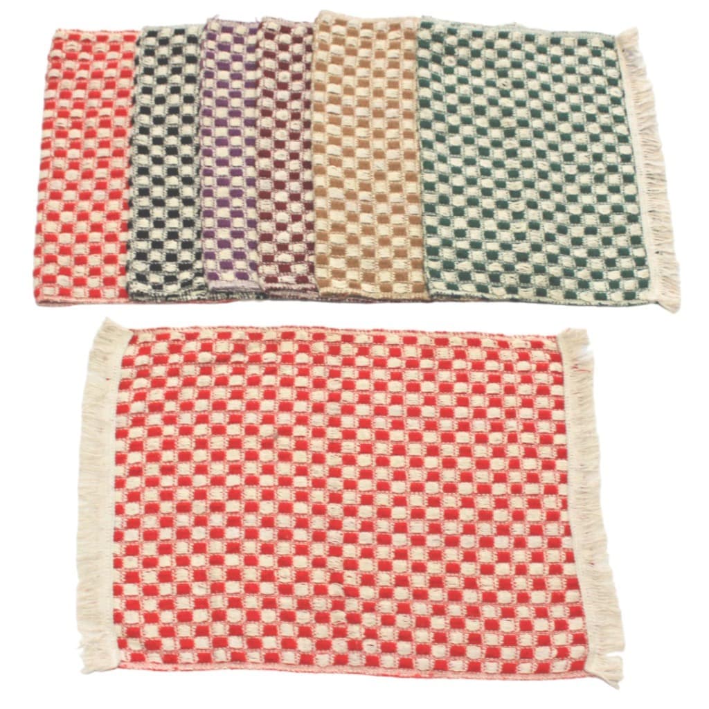 Tapete de Porta  Tapete de  Banheiro 2 peças Tapete de Box Xadrez 45x65cm 100% algodão