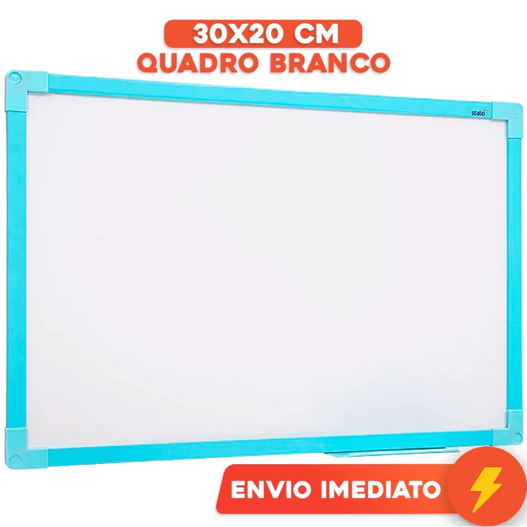 Lousa Quadro Branco Mini Magnético 30x20cm Soft Azul Stalo