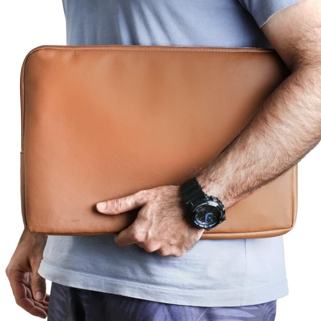 Capa Pasta Notebook Case Couro Ecológico Alça Reforçada Para Home Office Escritório Top Material