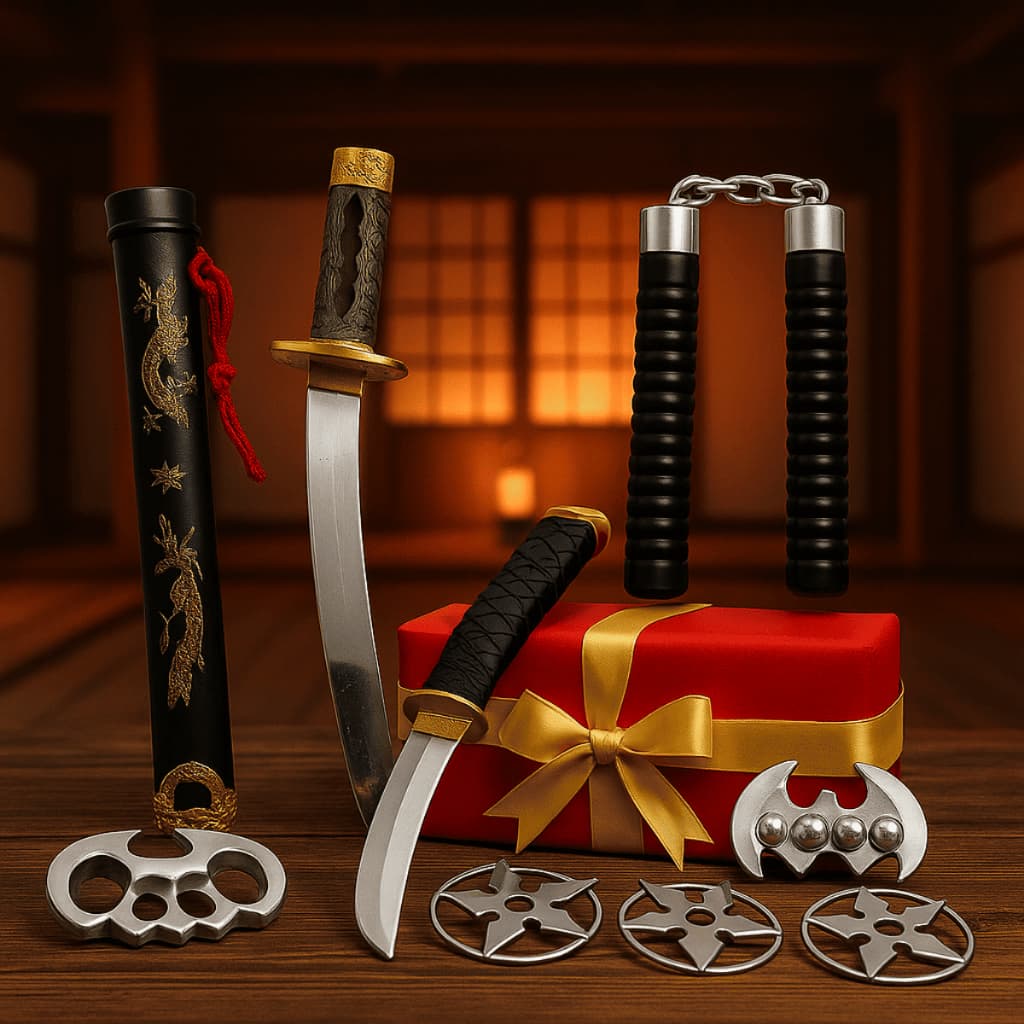 Kit Ninja Espada de Brinquedo Katana + Acessórios Menino