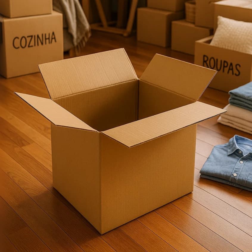 1 Caixa 60x40x40 Papelão Reforçado Para Mudança, Transporte, Embalagem Grande Kraft Onda C
