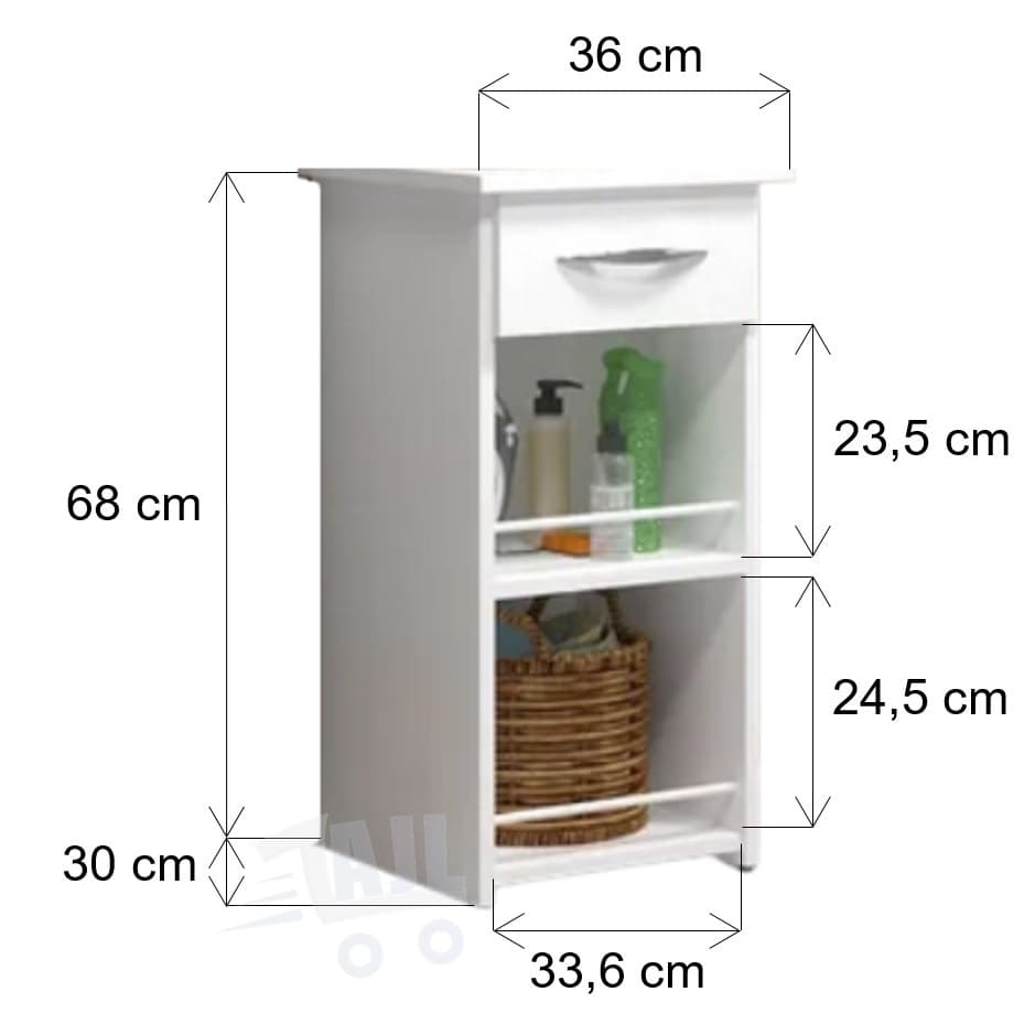 Fruteira Simples Branca – Compacta e Funcional para Organização de Cozinha | 68cm