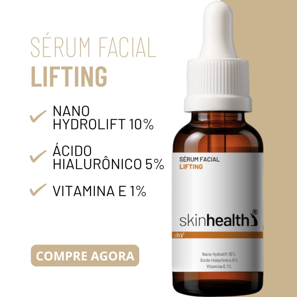 Sérum Facial Lifting 30ml - Teste Dermatológico -  Ácido Hialurônico 5% + Nano Hydrolift 10% + Vitamina E 1%