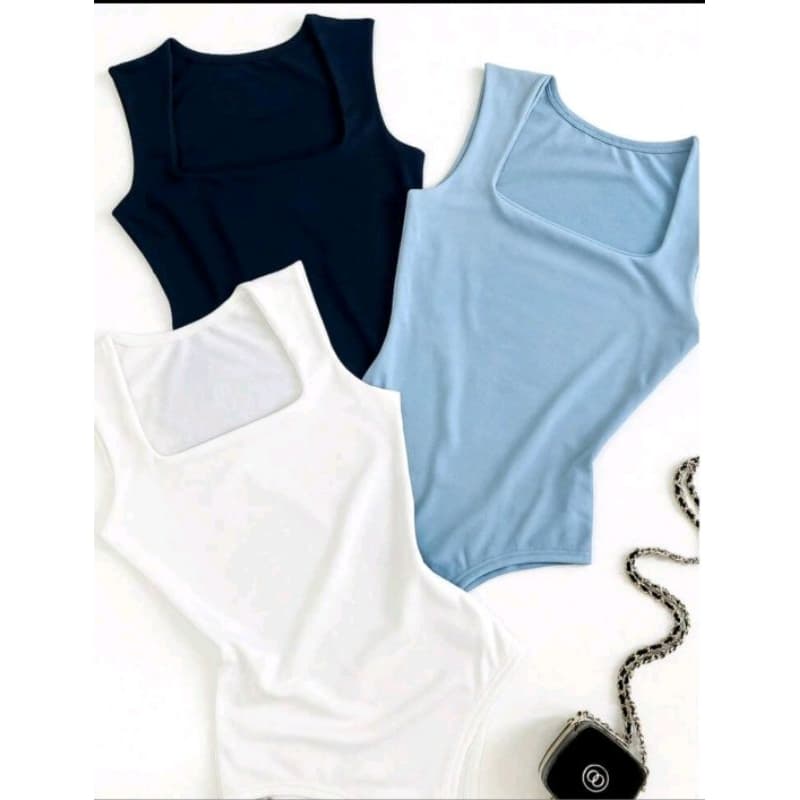 Kit 3 Body Feminino .Bory Feminino Com Decote Quadrado