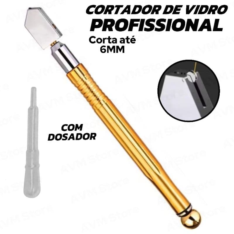 Cortador De Vidro Profissional Com Dosador Automático Corta Vidro e Espelho Até 6mm