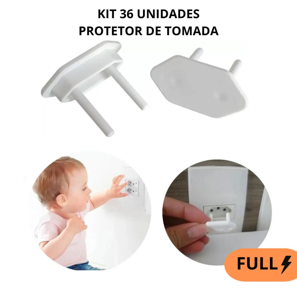 KIT 36 PROTETOR DE TOMADA PARA PROTEÇÃO INFANTIL SEGURANÇA BEBE