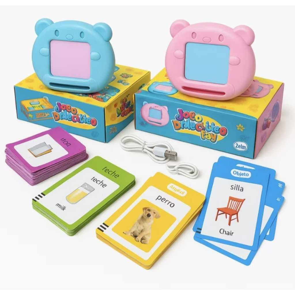 Jogo Didático Aprender Palavras Inglês e Espanhol Infantil Educativo Pedagógico Cartas Brinquedo