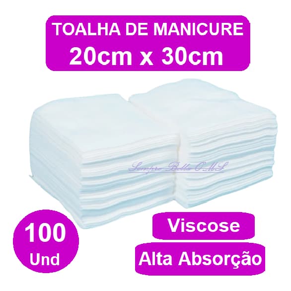 Toalha descartavel Manicure 20x30 cm com alta absorcao multiuso cuticula unha viscose monolo