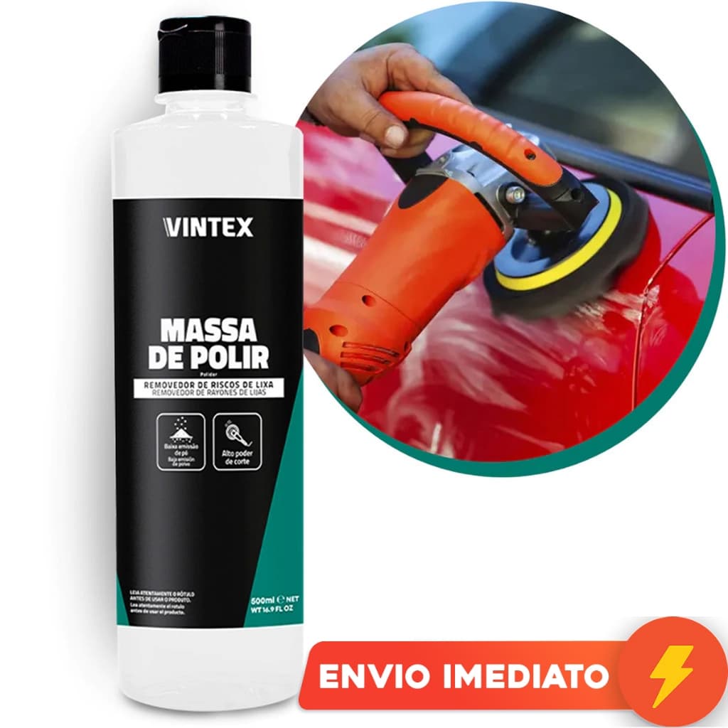 Massa de Polir 500ml Vintex Vonixx Base de Água Corte e Refino Automotivo
