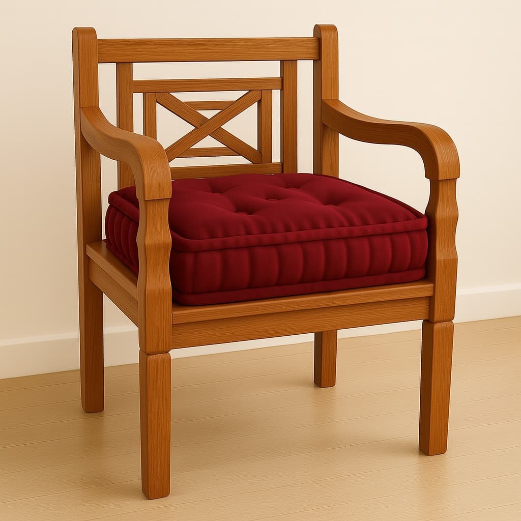Almofada Futon Turca para Banco e Palhetes de Madeira Tecido Oxford 50X50x12 cm