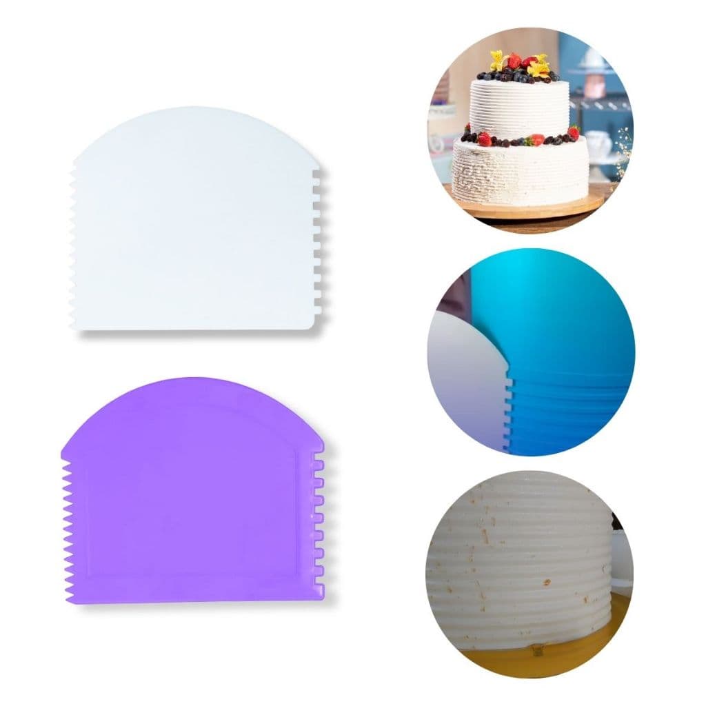 Espátula Raspadeira Decorativa para Textura de Bolos, Doces e Tortas - 1 ou 4 unidades