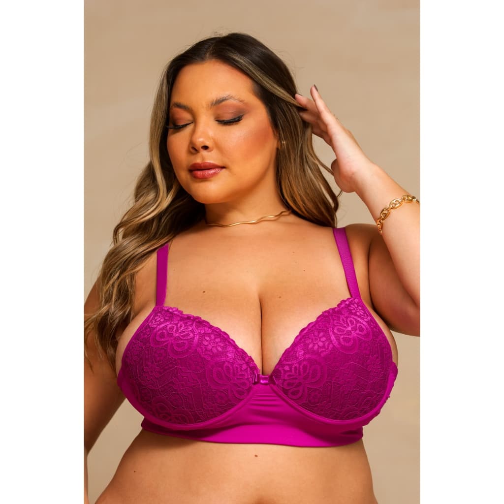 Sutiã Plus Size Rendado Com Bojo E Alças Reforçadas Comfort
