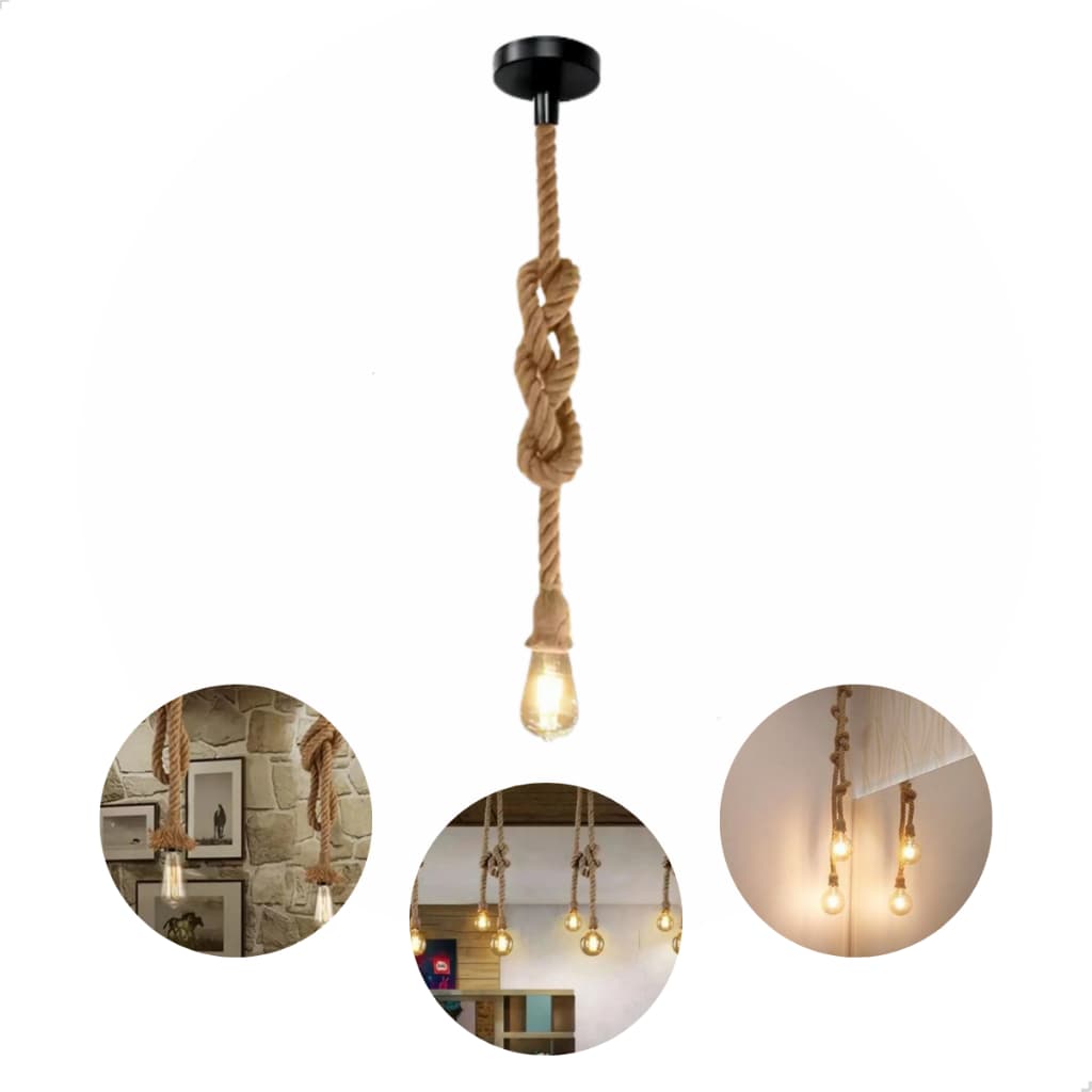 Pendente Corda 1,8m Retro Vintage Design Rustico E27