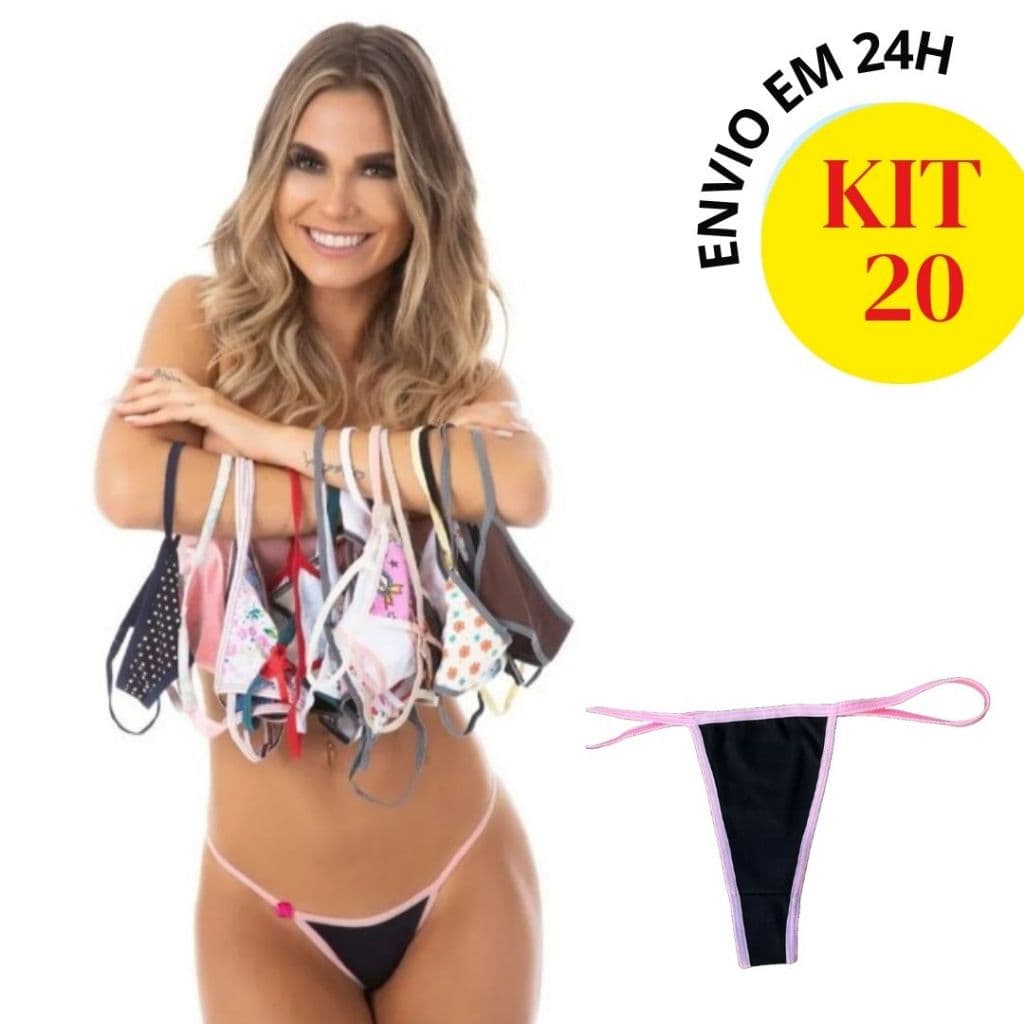 Combo 20 Calcinhas Fio Dental Tanguinha – Sensualidade e Conforto Garantido