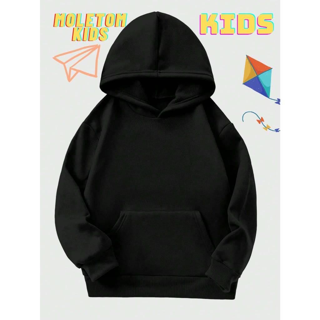 Moletom Infantil Casaco Liso Canguru Infantil Moleton Liso Infantil Blusa de Frio Infantil
