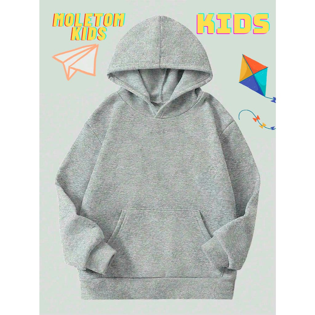 Moletom Infantil Casaco Liso Canguru Infantil Moleton Liso Infantil Blusa de Frio Infantil