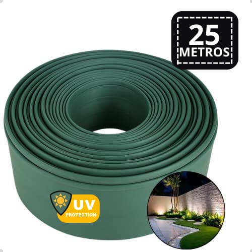 Limitador separador de grama 25m x 10cm premium alta qualidade