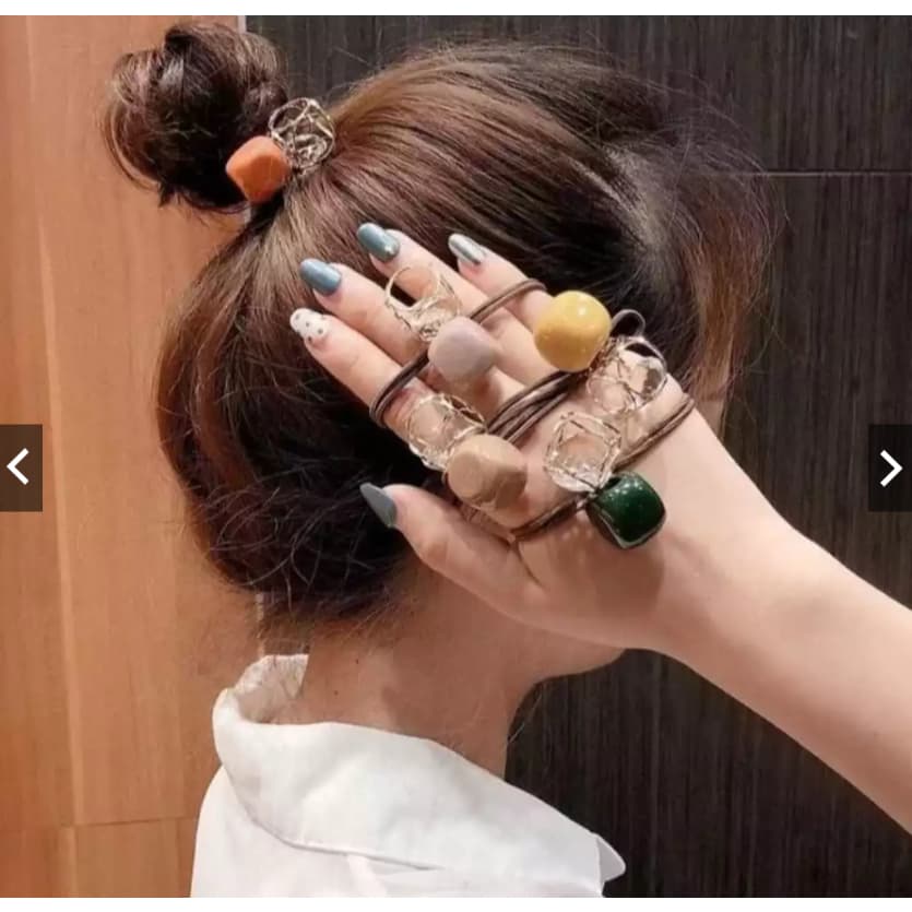 2 Elástico de cabelo com pingente Moda Coreana