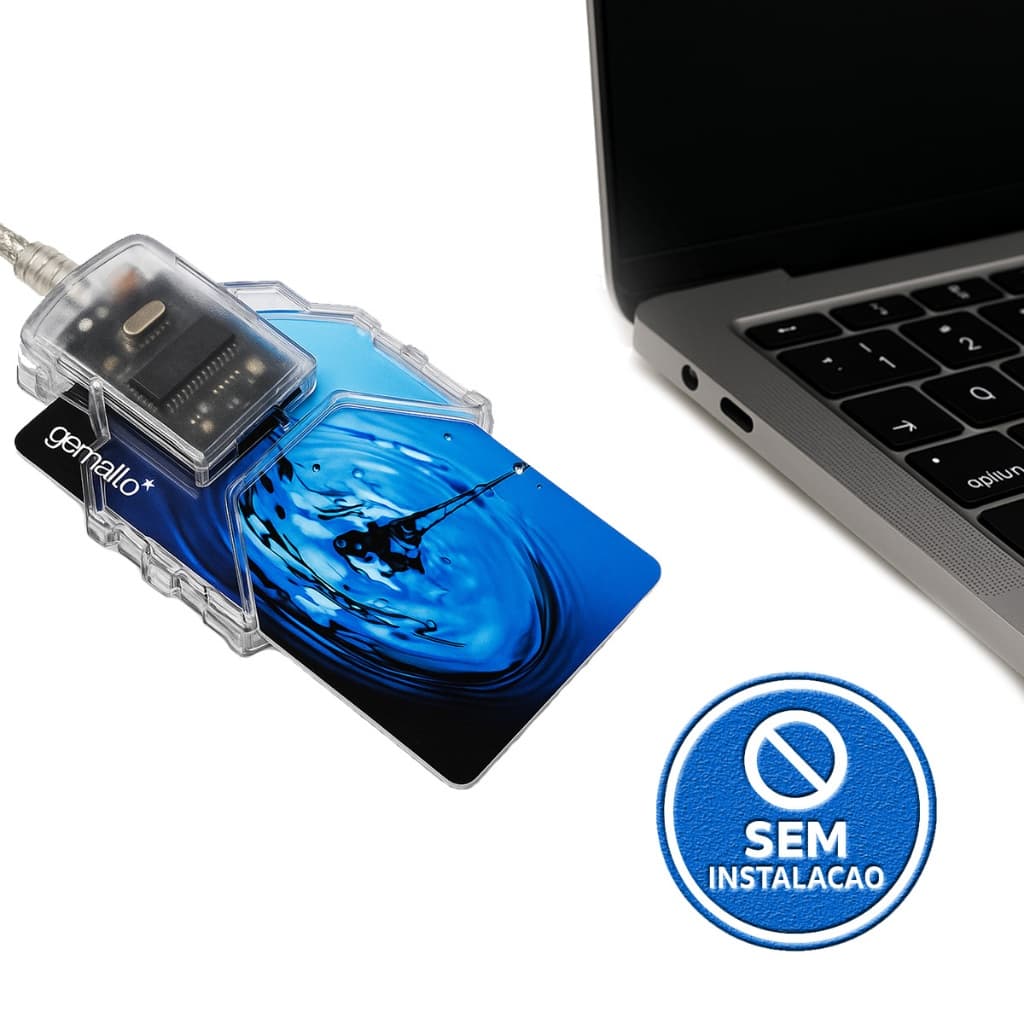 Leitor Smart Card USB Gemalto Compatível Certificado Digital A3 NF-e