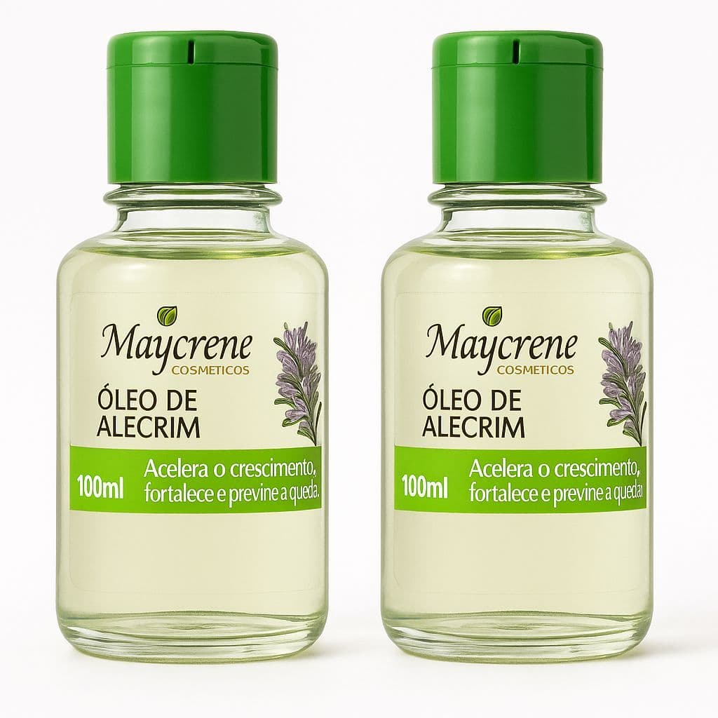 Kit 2 Óleo de Alecrim Capilar 100ml Crescimento Rápido Anti Queda Fortalecedor Natural para Cabelo