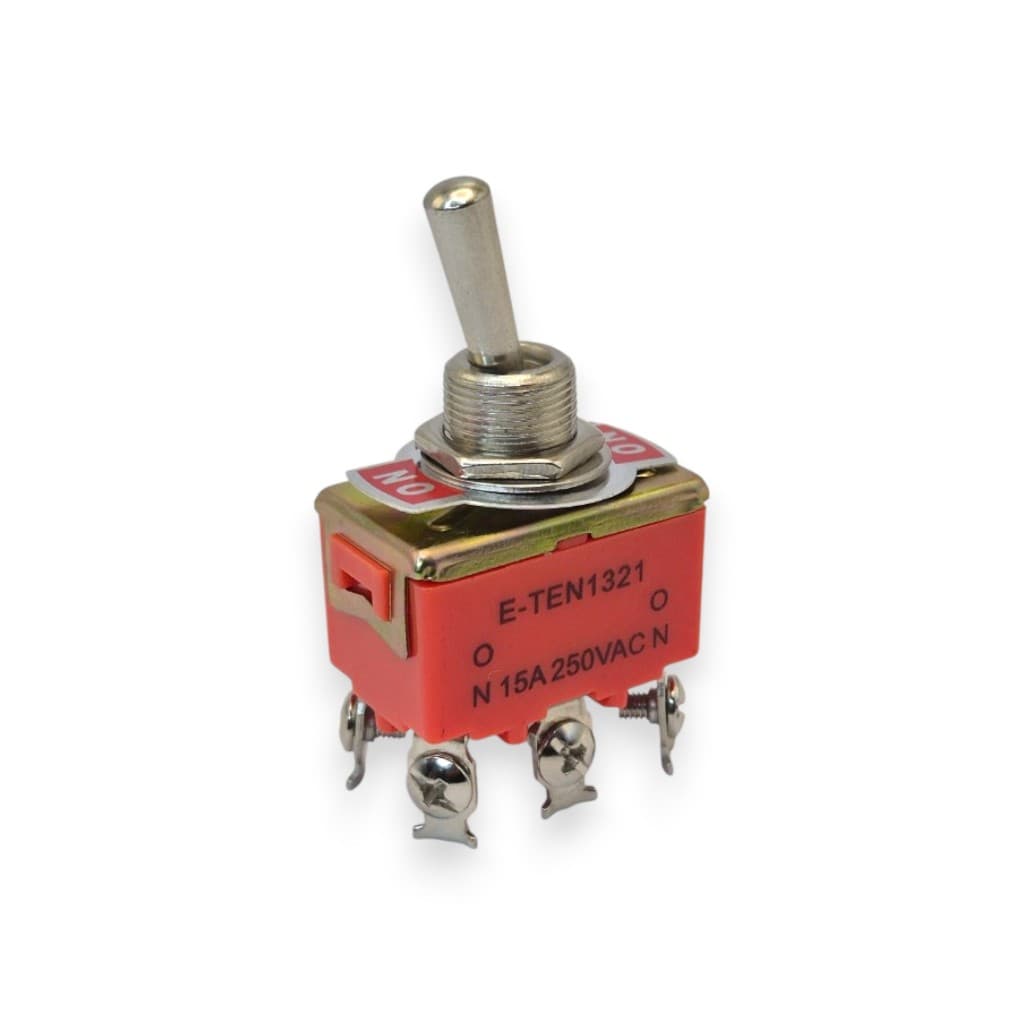 Chave Alavanca Liga/Liga KN-1321 ON/ON 15A 250V 6 Terminais Laranja 2 Posições
