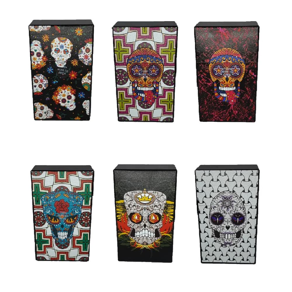 Caixa Case Colorida de Bolso Para Armazenamento Estampada/ Colorida Caveira Mexicana