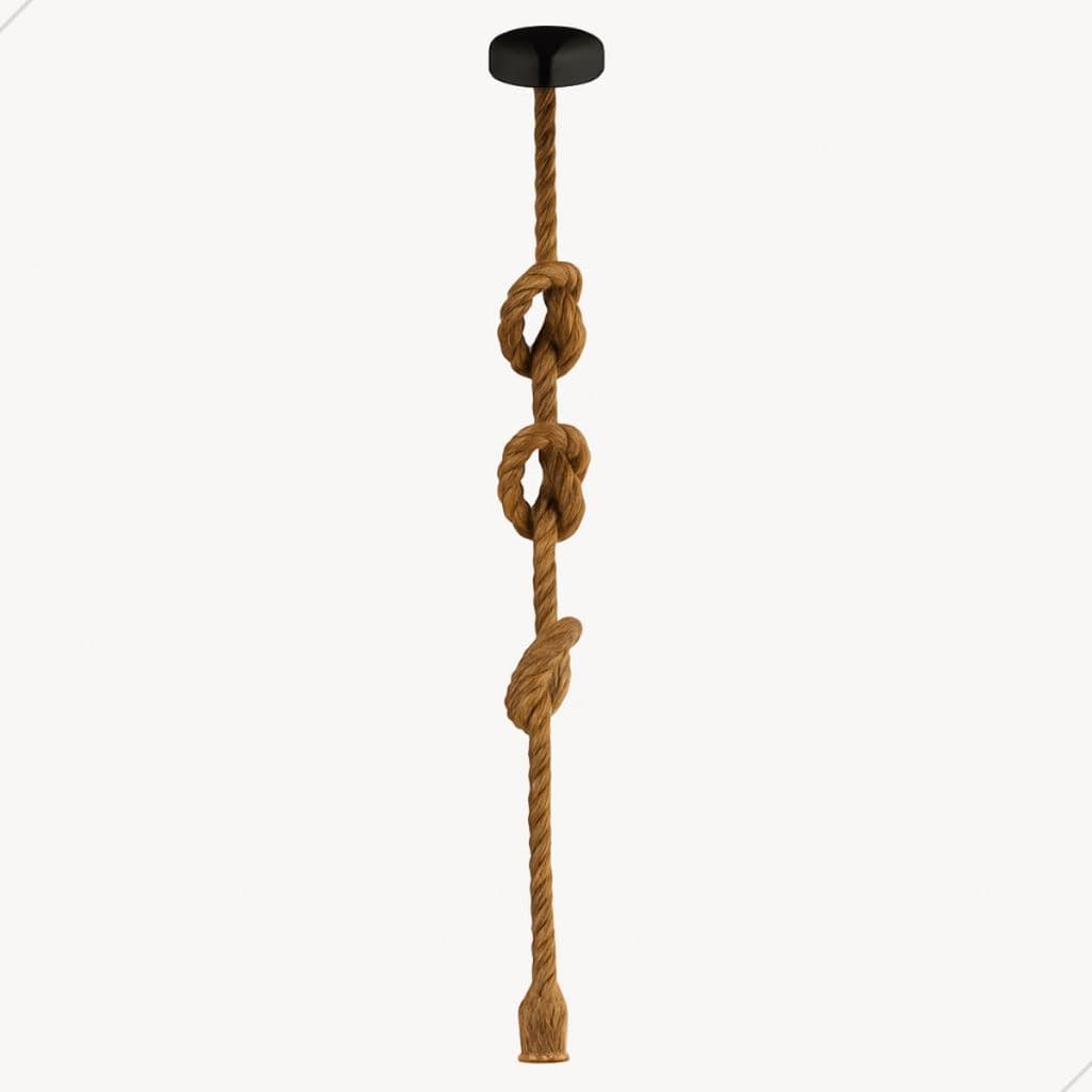 Pendente Luminária Corda 2 Metros Bivolt 127v/220v Teto Retro Vintage Rústico Decorativo E27 Iluminação Sisal