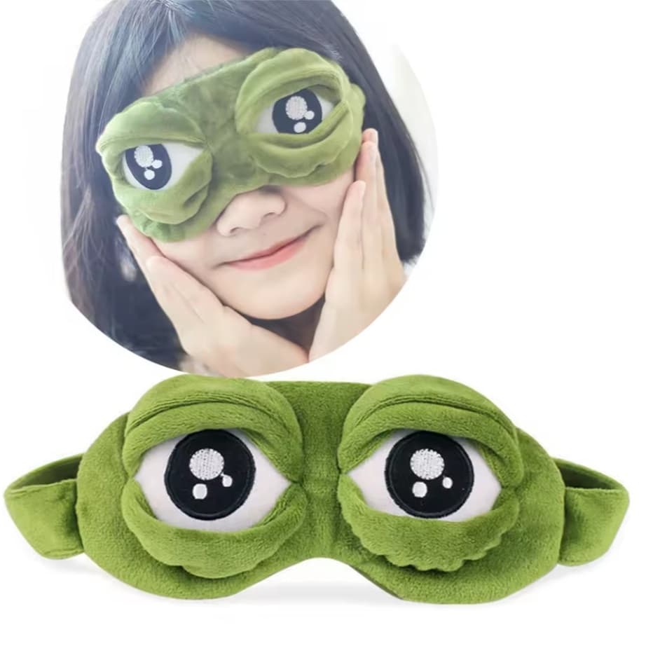 Máscara de Dormir Tapa Olhos Sapo Divertido Ajustável Macia Infantil Adulto
