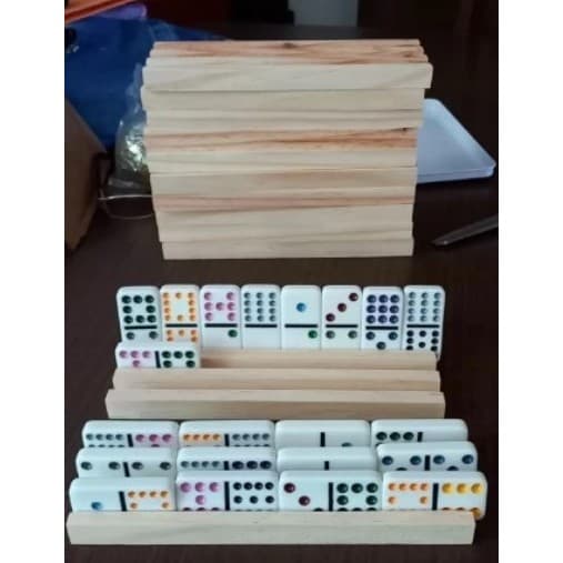 2 base de domino feita de madeira para jogos brinquedos educacionais
