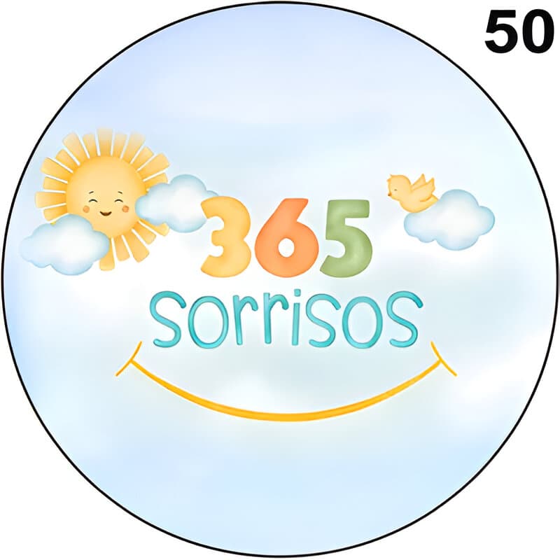 Painel de Mesa de 50cm 365 Sorrisos em tecido Helanca Dry com Elástico
