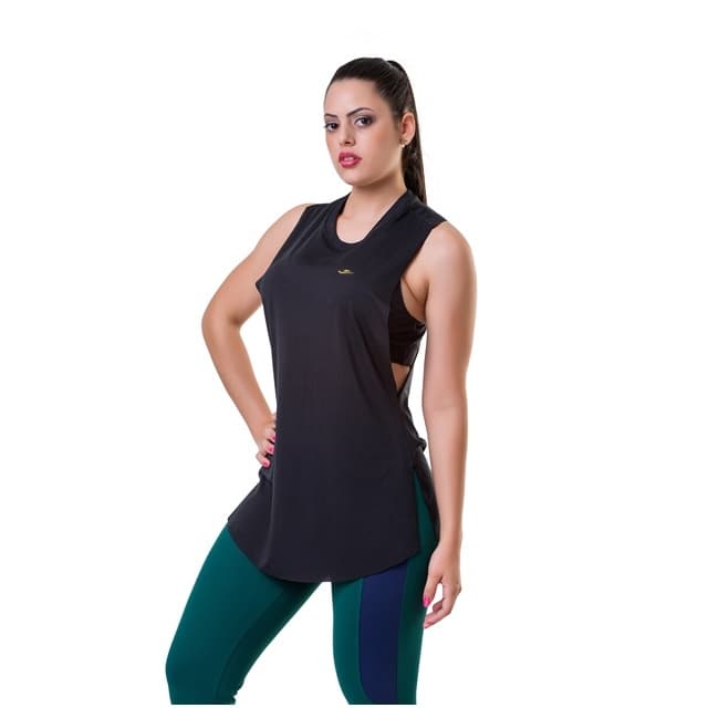 Camiseta Regata Cavada Feminina Fitness Elite