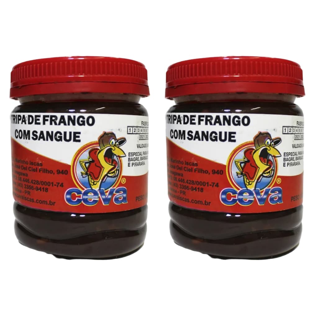 2 Isca Para Pesca Tripa De Frango Com Sangue 120g Ceva Iscas