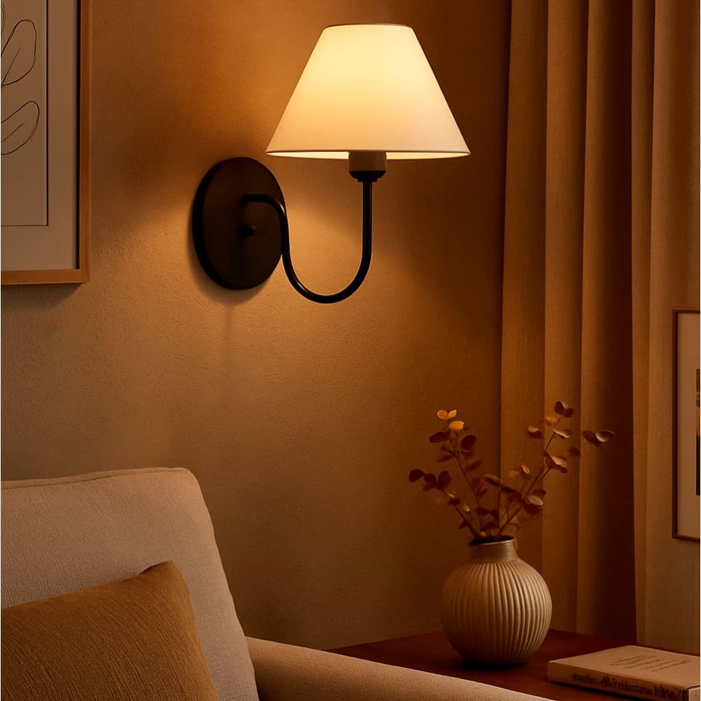 Arandela Elegance abajur de parede luminária moderna para quarto sala hall corredores SKYSHOW®