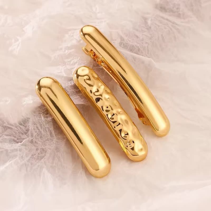 Presilhas de cabelo tradicionais douradas kit 3 peças pregadeira para cabelo preso acessório elegante senhoras