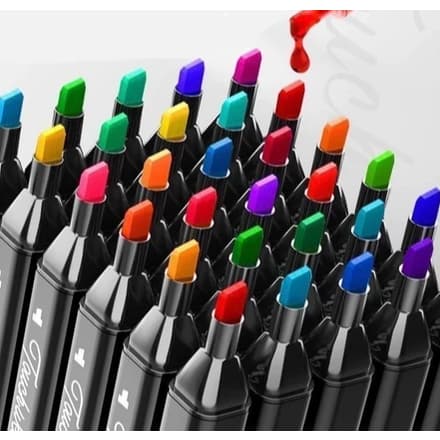Caneta Marcadora De Ponta Dupla Conjunto De Canetas De Aquarela Especial Kit12-36 cores bolsa preto