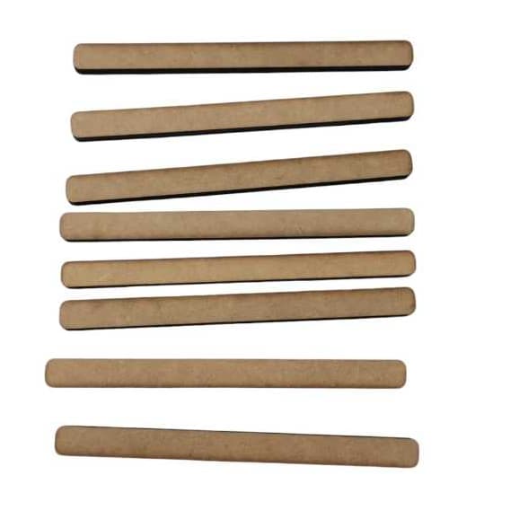Palito em mdf 6mm/ e 3mm para artesanato 17,5x1,5cm  kit com 50 unid