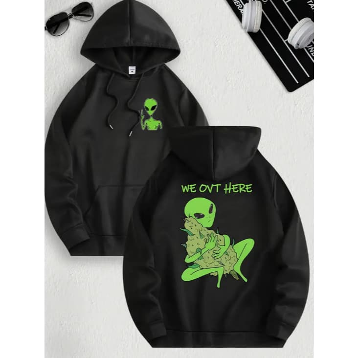 Moletom ET Blusa de Frio Casaco We OVT Here Espaço Um ET Muito Louco Novo!