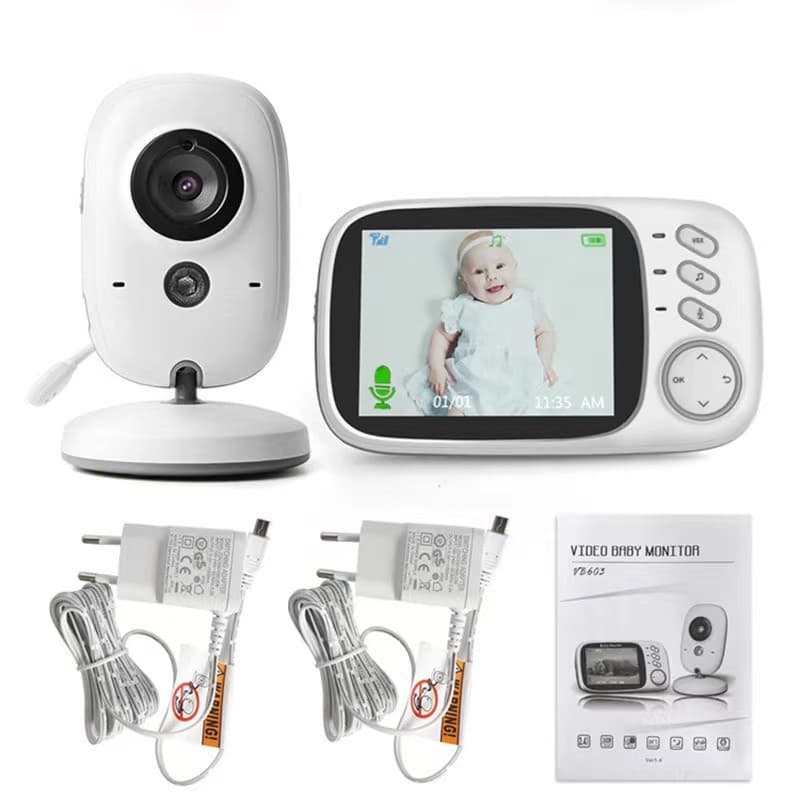 Babá Eletrônica Câmera Sem Fio Modo Vox Com Monitor Visão Noturna 3.2 Polegadas