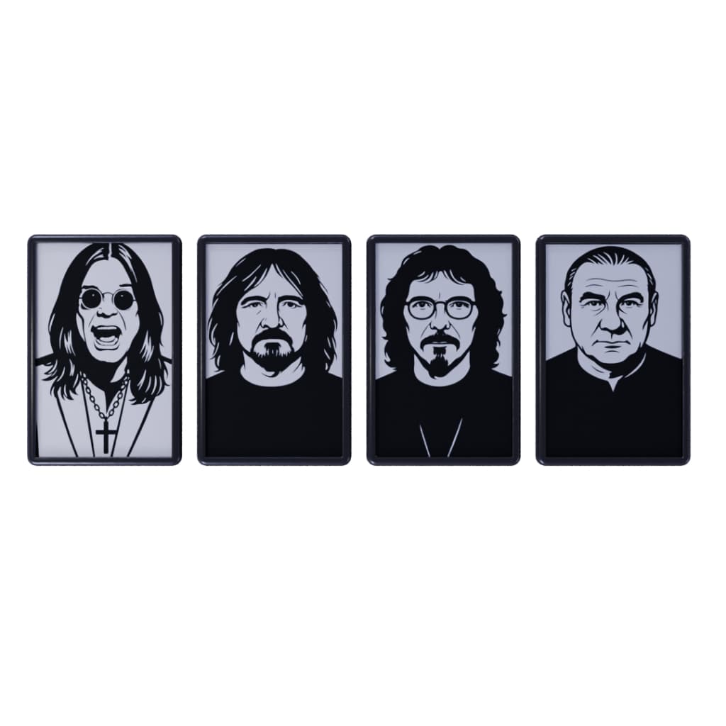 Kit de 4 Quadros Decorativos Com moldura Tamanho 30x20cm - Black Sabbath Ozzy Osbourne