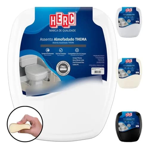Assento Vaso Sanitário Modelo Fit Celite Almofadado Herc