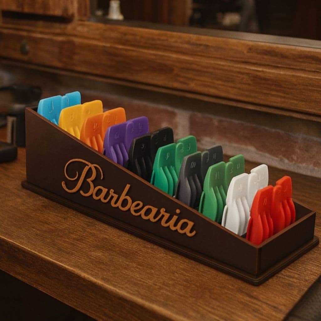 Porta Pentes de Máquinas em MDF Barbearia Barbeiro Profissional
