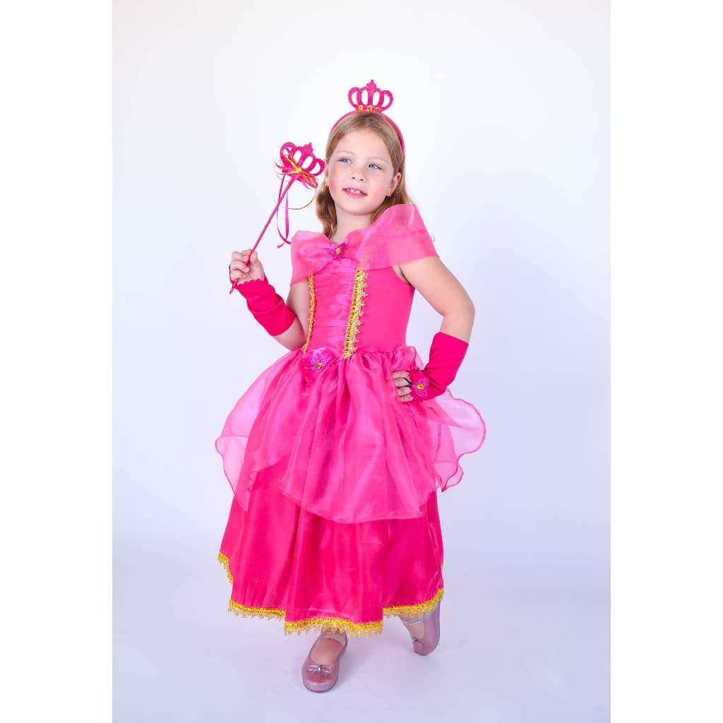 Fantasia Infantil Da Princesa Pink Com Acessórios Muvilê