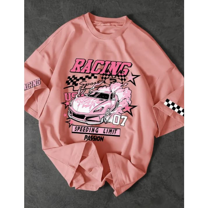 Camiseta Rancing Em 07 Limite De Velocidade Paixão Por Carro De Corrida Streetwear